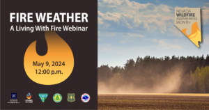 Picture of a windy field. Fire Weather Webinar May 9th at 12pm